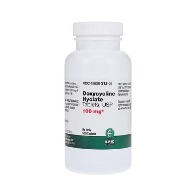 Doxycycline Hyclate 100 Mg Tab 50 Bt