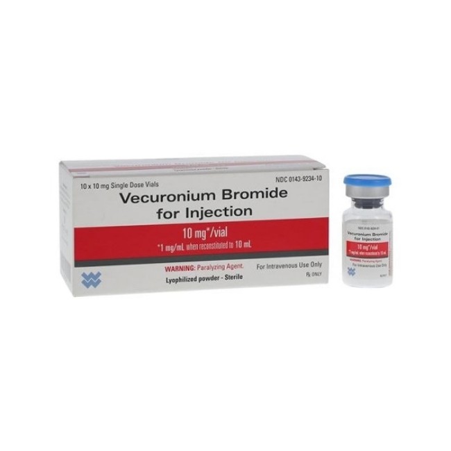 Vecuronium Bromide Injection   10 Mg Vial   10 Box