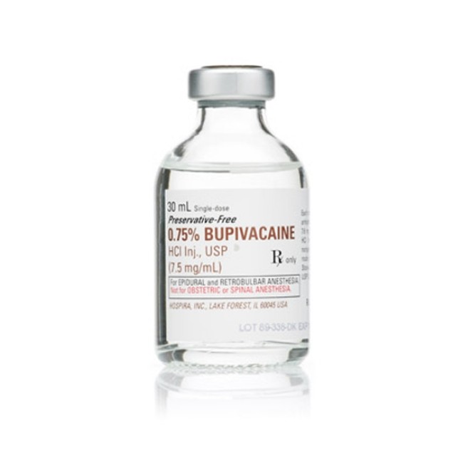 Bupivacaine  7 5 Mg Bupivacaine Hydrochloride Per Ml   30 Ml Single Dose Vial   Preservative Free