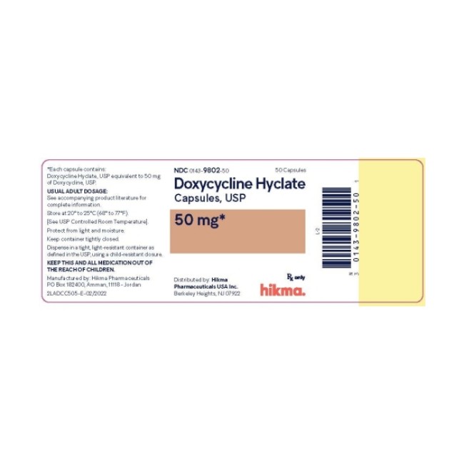 Doxycycline Hyclate 50Mg Cap 50 Bt