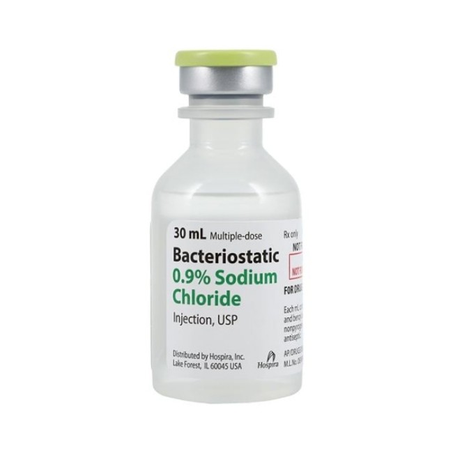 Solutions  Bacteriostatic Sodium Chloride Injection   0 9  Multidose Vial   30 Ml