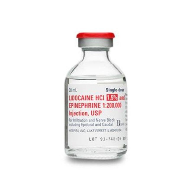 Injections  Lidocaine 1 5  And Epinephrine Injection   1 200  000 Single Dose Vial   5 X 30 Ml