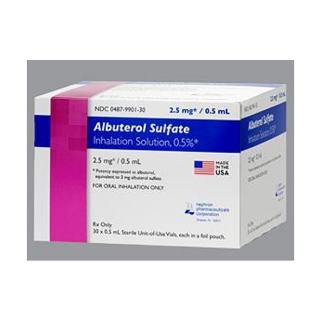 Inhalation Solutions  Albuterol Sulfate 2 5 Mg 0 5 Ml Inhalation Solution   30 X 0 5 Ml