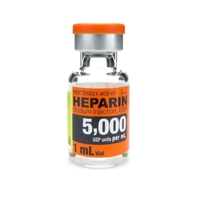 Injections  Heparin Sodium Injection   Single Dose Vial   5000 U Ml   25 X 1 Ml