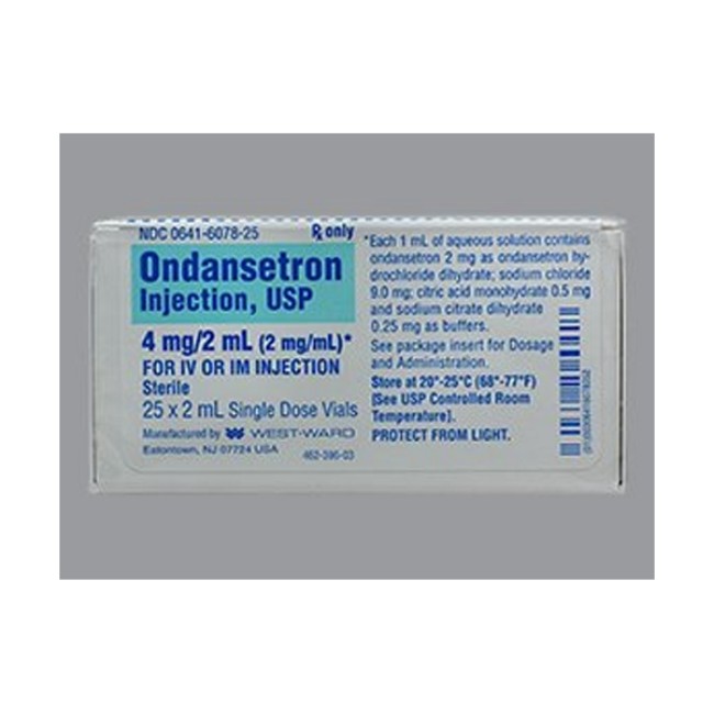 Injections  Ondansetron Injection   Usp   Single Dose Vial   2 Mg Ml   25 X 2 Ml