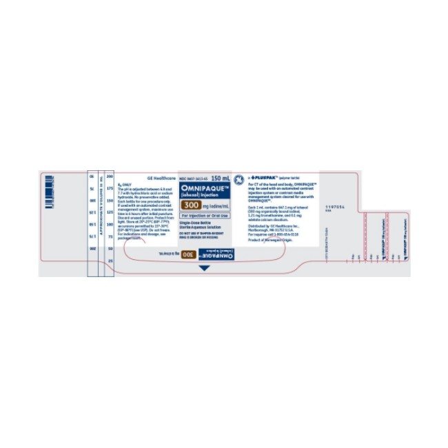 Injections  Omnipaque Injection   Pluspak   300 Mg Per Ml   150 Ml Bottle