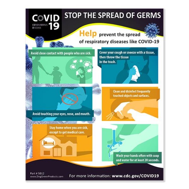 Coronavirus  Covid 19  Informational Poster   Stop The Spread Of Germs