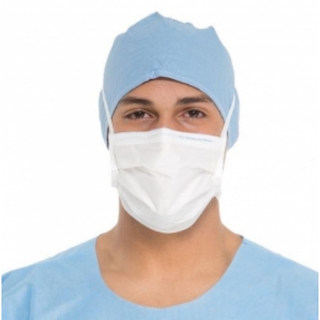 Mask   Face Surgical Fog Free Pleated White With Ties