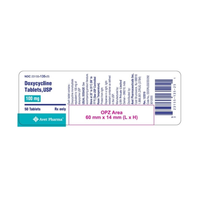 Doxycycline 100Mg Tab 50Bt
