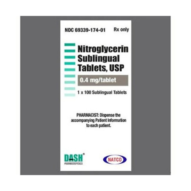 Nitroglycerin 0 4Mg Sl Tab 100