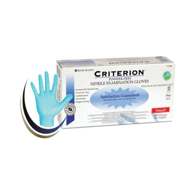 Criterion Nitrile Powder Free Gloves   Blue   Size S
