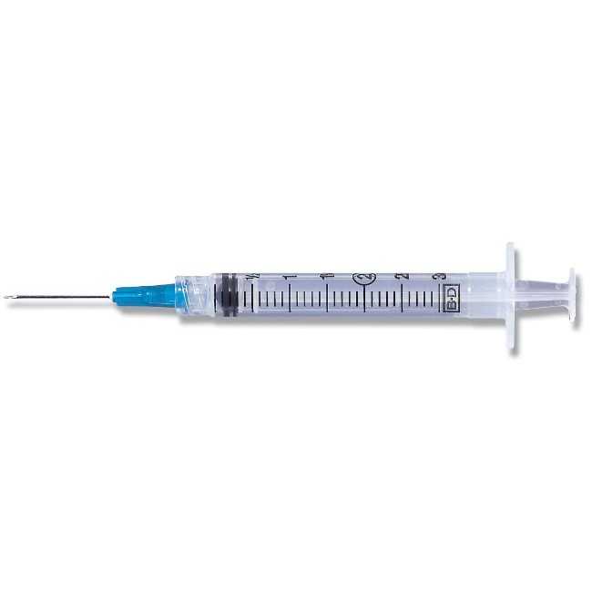 Luer Lock Syringe With Needle   3 Ml   21 G X 1 