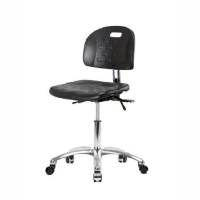 Class 100 Cleanroom Newport Polyurethane Desk Height Chair   Adjustable Height   17  To 22  H   Seat Tilt   No Armrests   Casters   Black