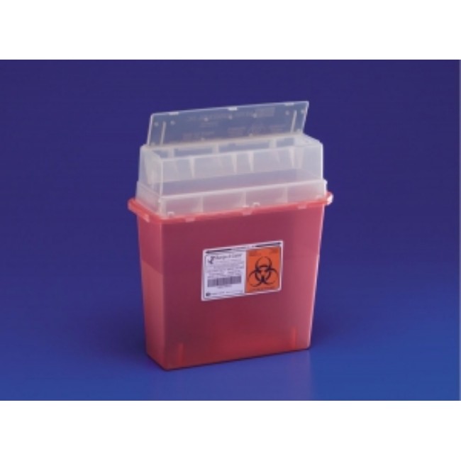 Container   Sharps Horizontal Lid Entry Clear 5Qt