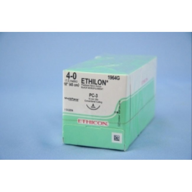 Suture  Ethilon  Mono  Black  4 0  18  Pc