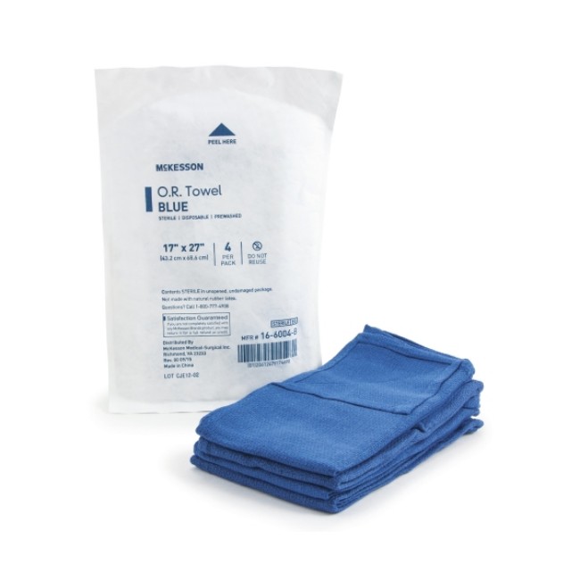 O R  Towel Mckesson 17 W X 27 L Inch Blue Sterile