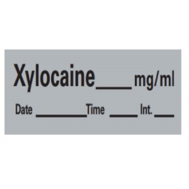 Label   Xylocaine 500  1 5X0 5 Gray