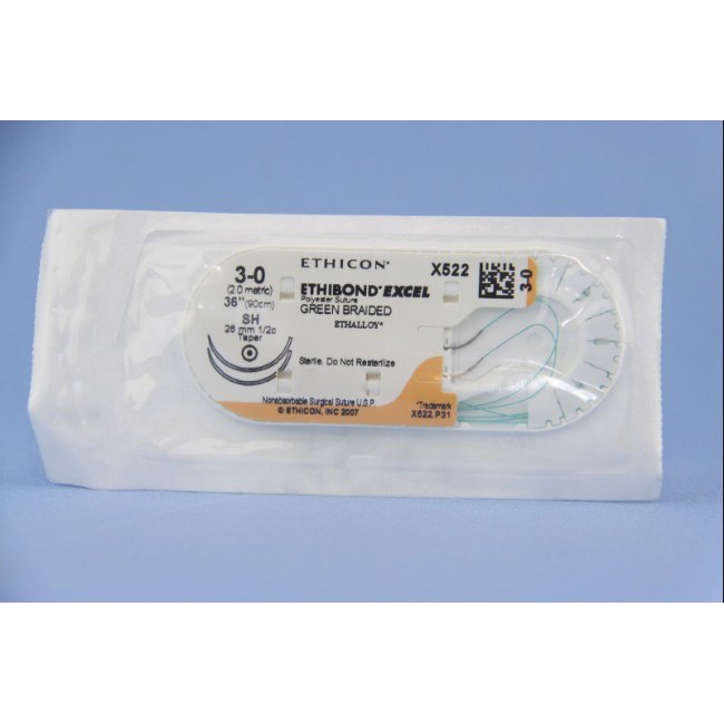 Ethibond Excel Suture   Sh   Size 3 0   Green   36 