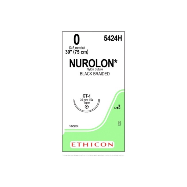 Sutures  Nurolon Suture   30   Black   Ct 1 Needle   Size 0