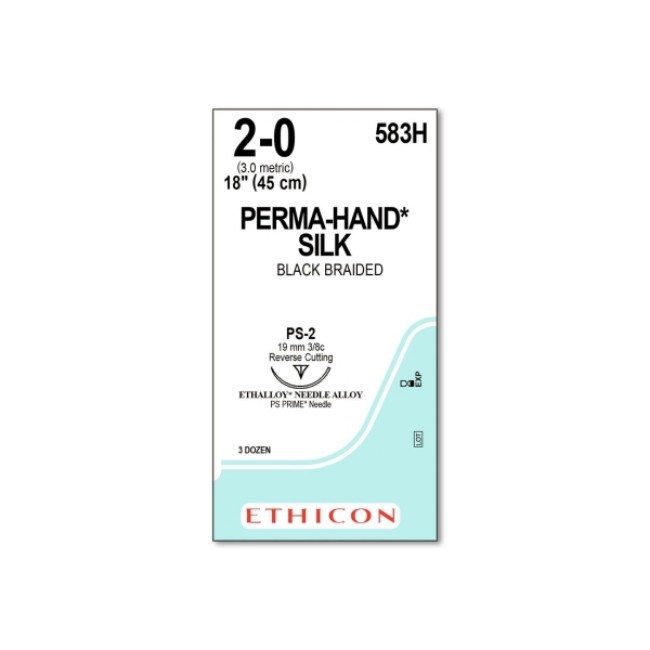 Suture  Precision Point Perma Hand Surgical Suture 2 0   18   Ps 2 Needle