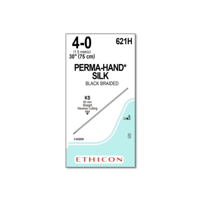 Sutures  Perma Hand Suture   Black   Size 4 0   30   Ks Needle