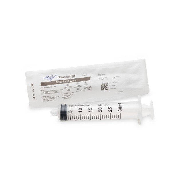 Reli Sterile Conventional Luer Lock Syringe   30 Ml