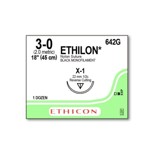 Suture  Black Ethilon 3 0 X 1 18  Suture