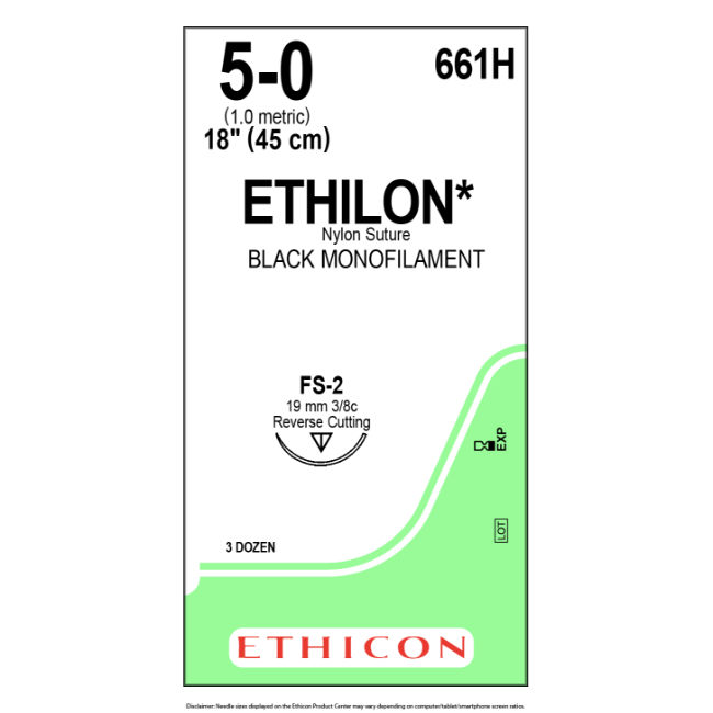 Suture  Black Ethilon 5 0 Fs 2 18  Suture