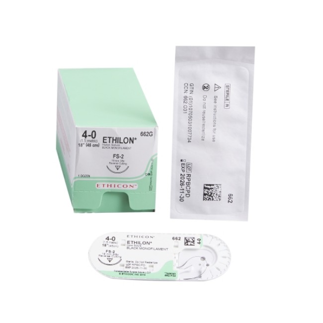 Suture  Black Ethilon 4 0 Fs 2 18  Suture