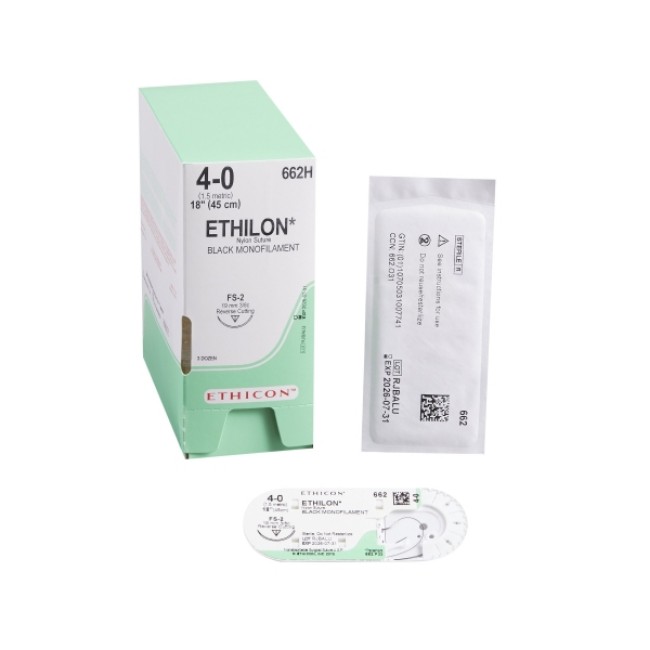 Suture  Black Ethilon 4 0 Fs 2 18  Suture