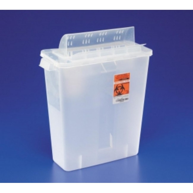 Container   Sharps Open Lid Locking Clear 5Qt