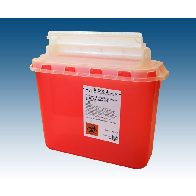 Container   Sharps   5 4Qt   Red   Wall Moun