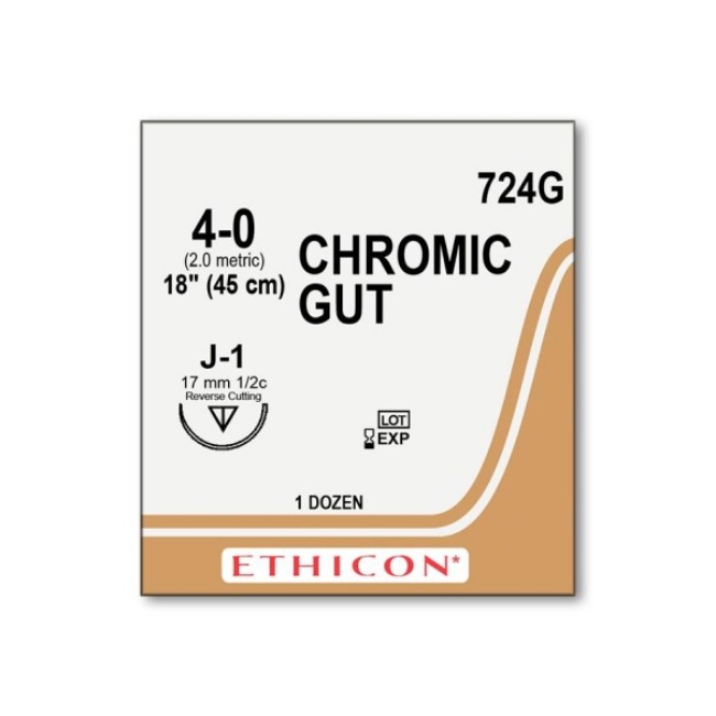 Suture   Chromic Gut  Brown Chromic Gut 4 0 J 1 18  Suture