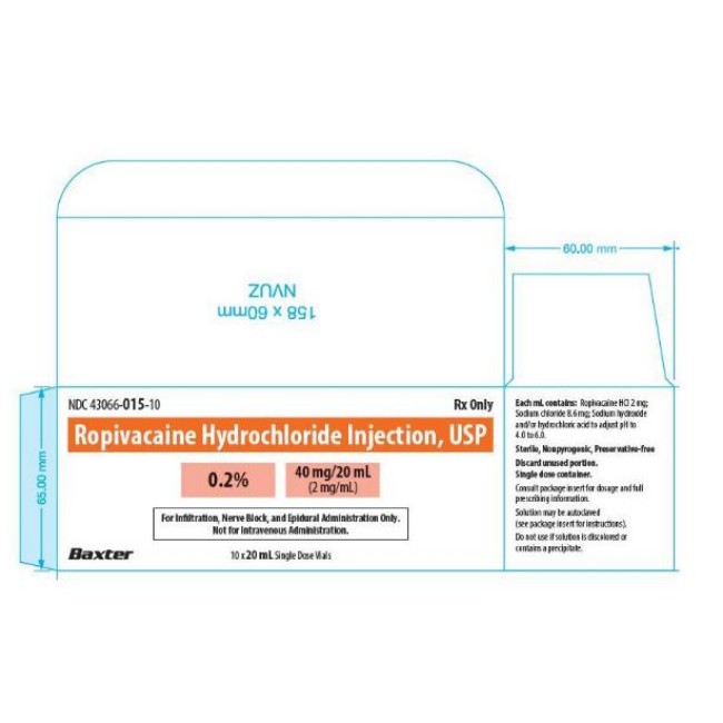Ropivacaine Hcl Injection   Single Dose Vial   2 Mg   Ml   10 X 20 Ml