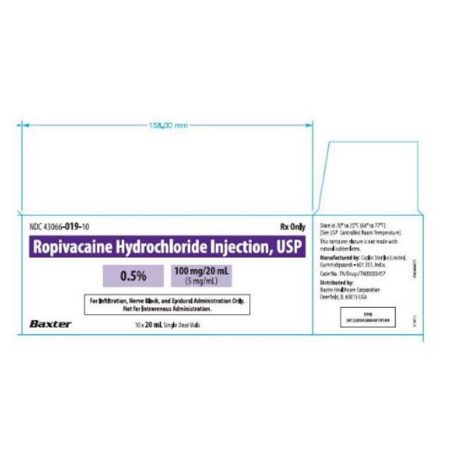 Ropivacaine Hcl Injection   Single Dose Vial   5 Mg   Ml   10 X 20 Ml
