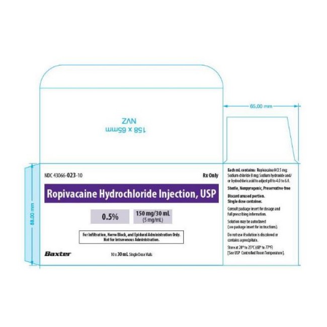 Ropivacaine Hcl Injection   Single Dose Vial   5 Mg   Ml   10 X 30 Ml