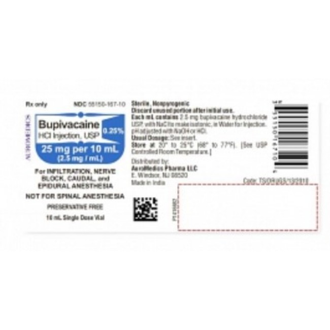 Bupivacaine Hcl Injection   Single Dose Vial   0 25   10 Ml