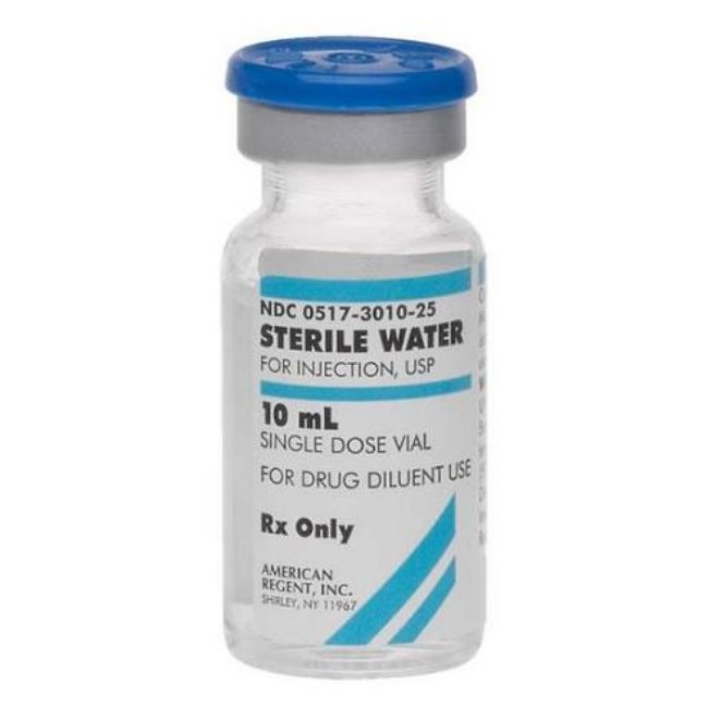 Sterile Water For Injection   Single Dose Vial   25 X 10 Ml