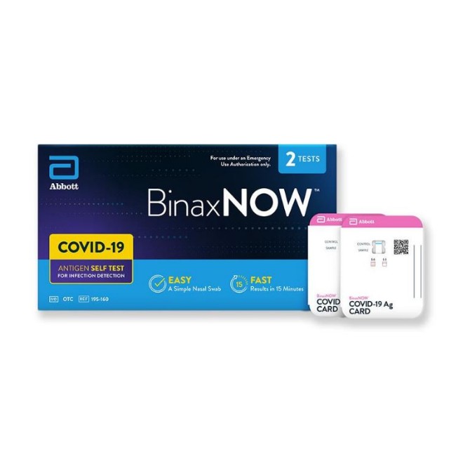 Binaxnow Covid 19 Antigen Self Test   2 Pack   Non Returnable