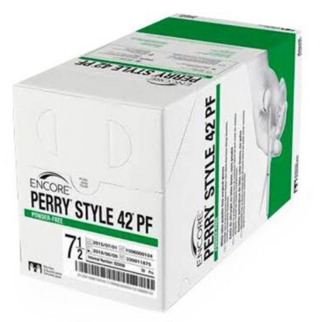 Encore Perry Style 42 Pf Powder Free Latex Surgical Gloves With Beaded Cuff   Natural   Size 8 0