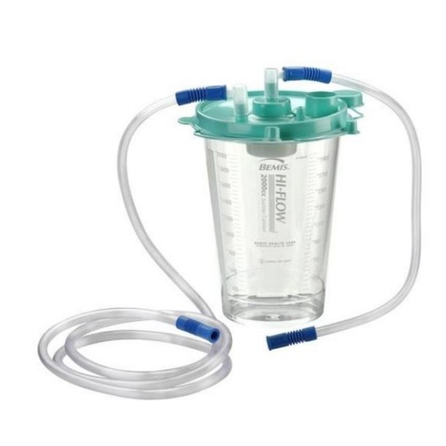2000Cc Hi Flow Suction Canister Kit With 18  And 6  Connecting Tubes