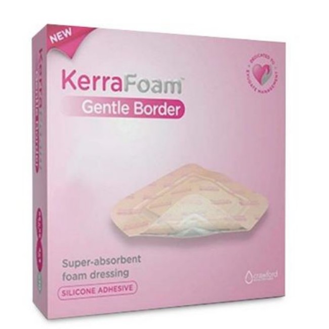 Kerracel Foam Dressing   Gentle Border   5  X 5 