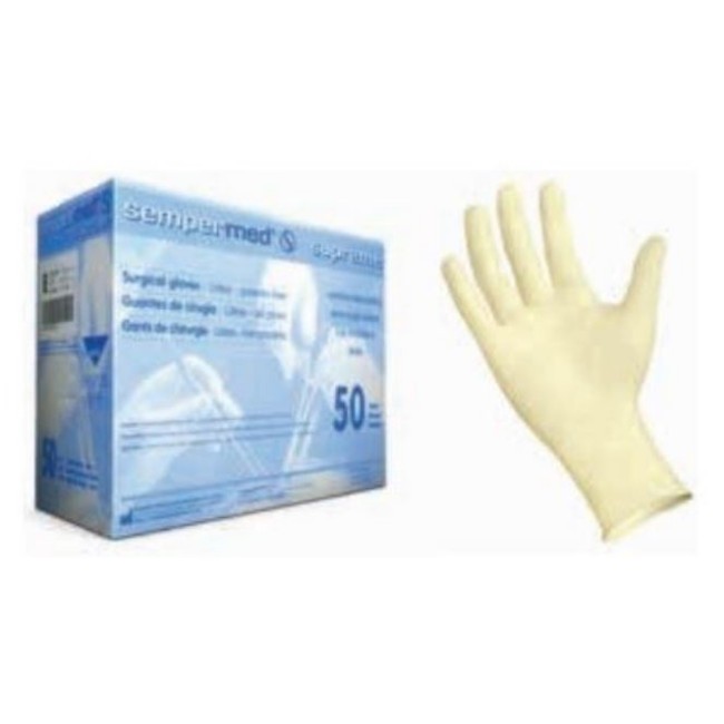 Surgical Glove   Latex   Powder Free  Pf   Size 7   Sterile   Beaded Cuff   Micro Rough Surface   Hand Specific   50 Pr Bx   6 Bx Cs  24 Cs Plt 