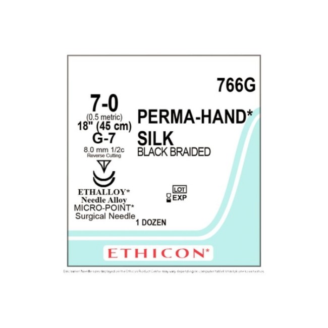 Sutures  Perma Hand Suture   Black   Size 7 0   18   G 7 Needle