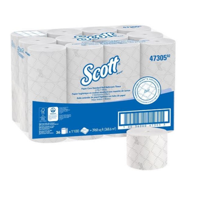 Scott Pro Small Core Standard Roll Bath Tissue   White   High Count
