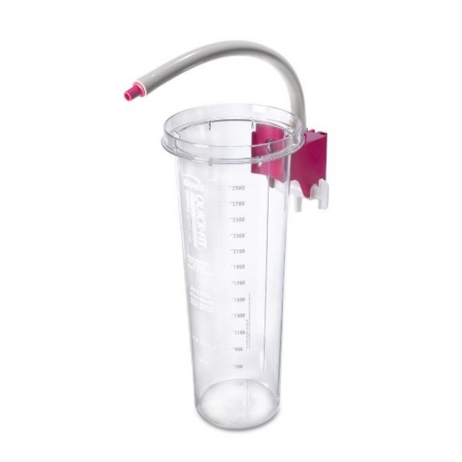 Quick Fit Liner System 3  000 Cc Reusable Outer Canister With Pink Stopcock Bracket