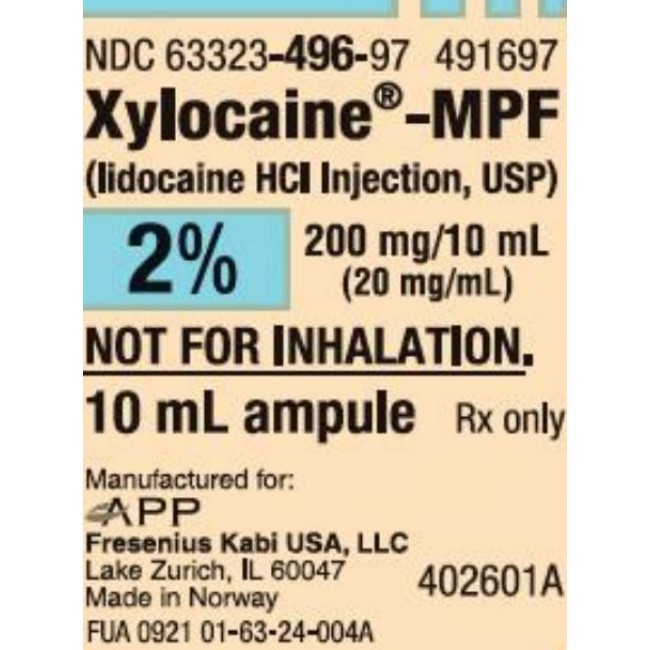 Xylocaine Mpf 2  Ampoule   5 X 10 Ml