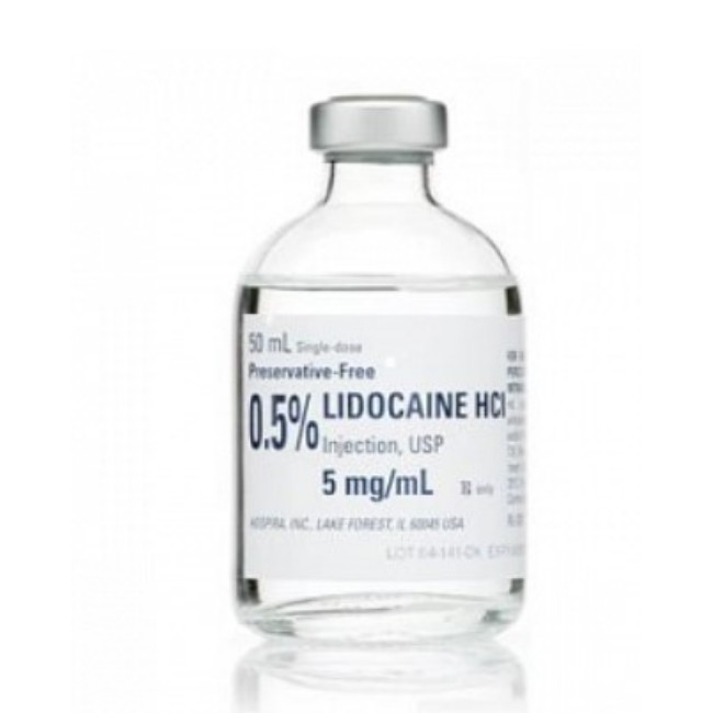 Injections  Lidocaine Hydrochloride Injection   0 5   Preservative Free   Single Dose Vial   25 X 50 Ml