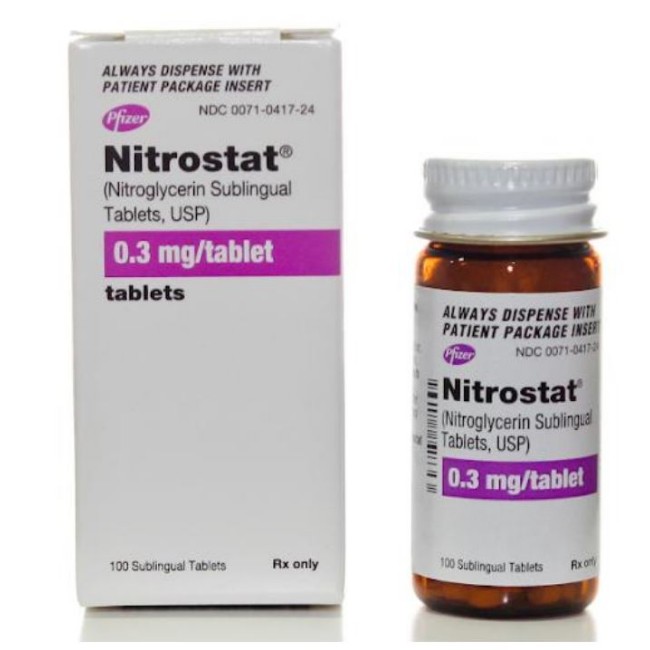Nitroglycerin   0 4 Mg Sublingual Tablets   100 Bottle