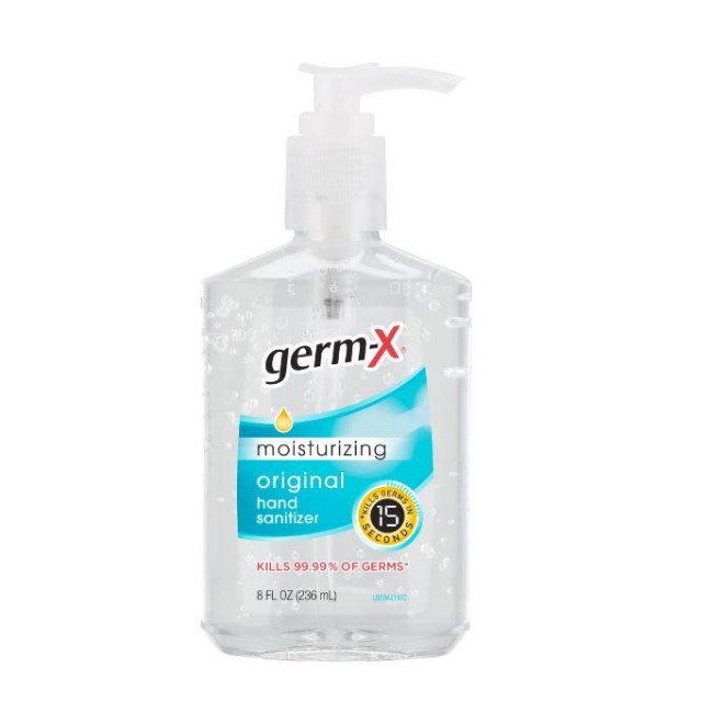 Germ X Moisturizing Hand Sanitizer   Original Scent   62  Ethyl Alcohol   Pump Bottle   8 Oz 